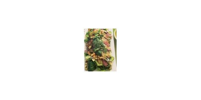 Ce soir on cuisine : salade Thaie Au Boeuf et un cobbler aux framboises