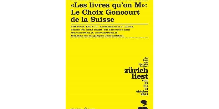 Conférence à l'ETH : le choix Goncourt de la Suisse - entrée libre